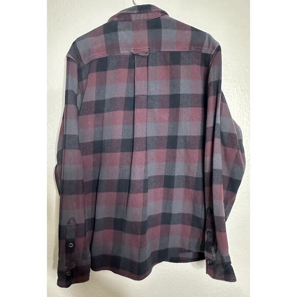 Orvis Mens Heavy Flannel Shirt Jacket Red Black Plaid Lumberjack Size Large - Picture 2 of 11